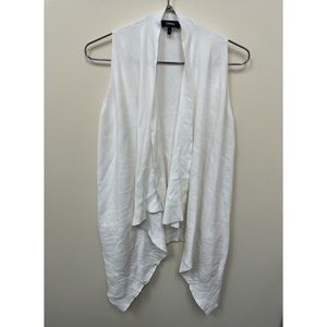 Theory sz small Flyaway Vest Ribbed White cardigan sweater sleeveless